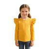 Sanpersonlin Toddler Baby Girl Solid Color T Shirt Kids Blouse Basic Plain Ruffle Top Cotton Casual Clothes (0020K-Long Sleeve Deep Yellow, 6-7 Years) view 1