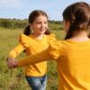 Sanpersonlin Toddler Baby Girl Solid Color T Shirt Kids Blouse Basic Plain Ruffle Top Cotton Casual Clothes (0020K-Long Sleeve Deep Yellow, 6-7 Years) view 4