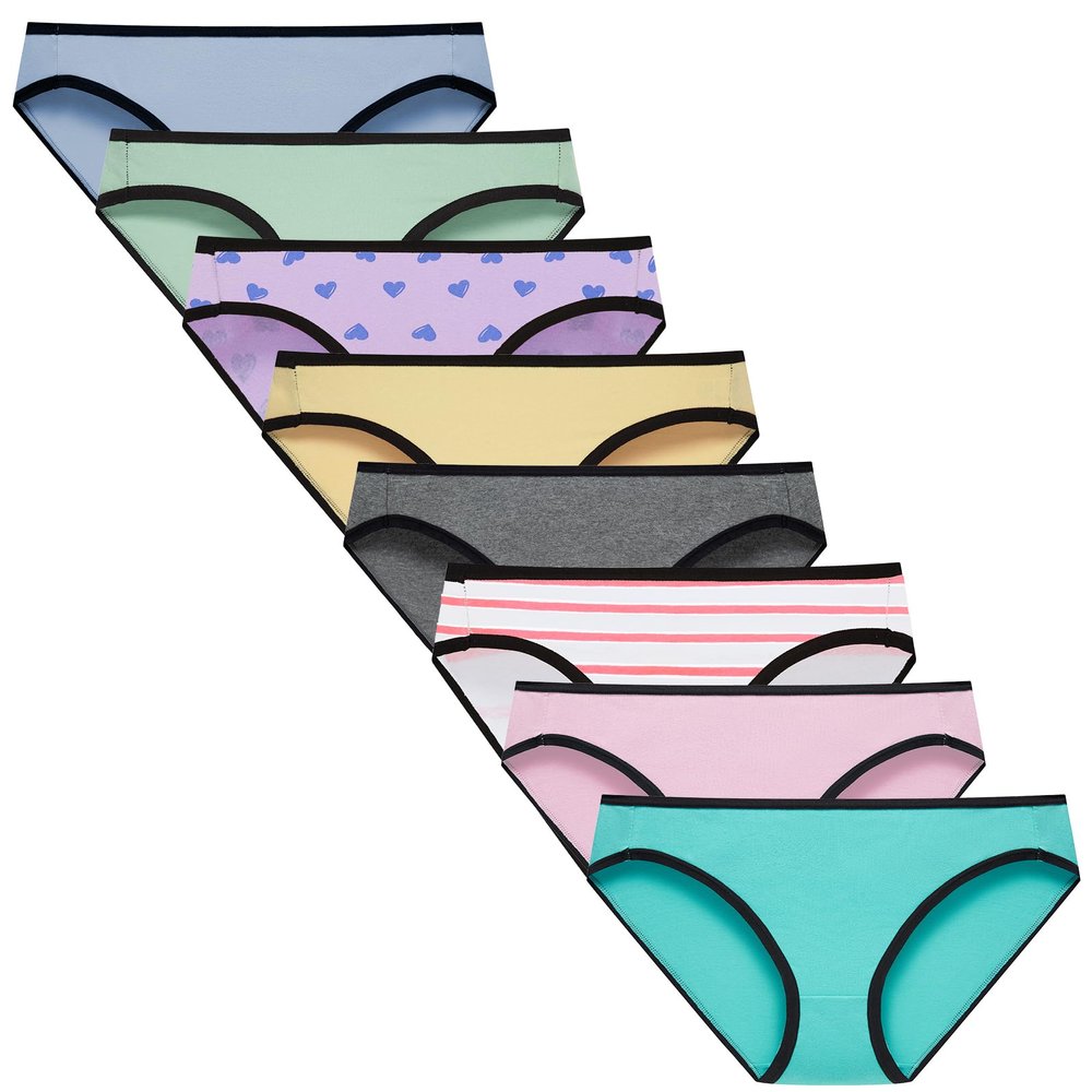 Finihen Teen Girls Bikini Underwear For Big Girls Cotton Panties Multipacks Size 8