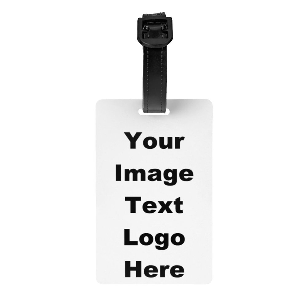 Personalized Custom Luggage Tag with Your Photo Text, Custom Travel Suitcases Labels Tags with Privacy Card and Durable Loop, PU Leather Baggage Tags