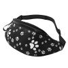 Dog Paw Print Fanny Pack for Women Men,Fashion Waist Pack Belt Bag Crossbody Bag for Traveling Casual Running Cycling view 1