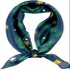 VIVIAN & VINCENT Gift Packed Silk Like Satin Fall Winter Holiday Christmas Square Scarf for Women Hair Scarves Green Pine Needles view 1