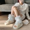 Altsuceser Faux Fur Leg Warmer, Solid Color Winter Warm Fluffy Lolita Boot Cuffs Cover for Party Costumes White view 2