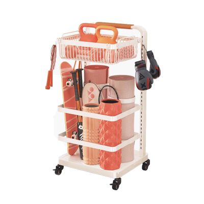 XLTFUC Yoga Mat Storage Rack, Multifunctional Home Fitness Equipment Storage Box, Can Store Foam Rollers, Fitness Balls and Skipping Ropes, Suitable for Home Gyms (Size : Length 110cm)