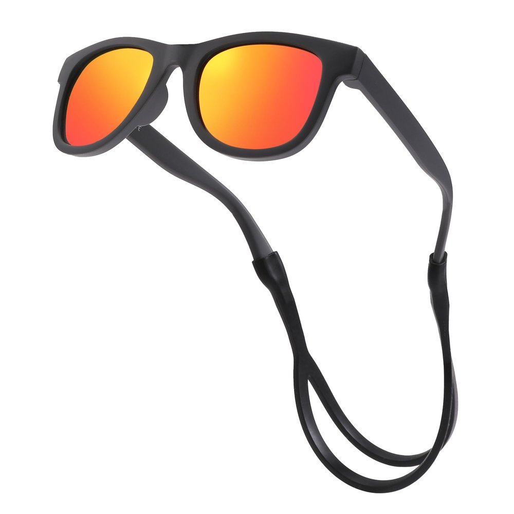 Hycredi Flexible Bendable Baby Polarized Sunglasses with Strap for Newborn Infant Boys Girls Age 0-18 Months-Brown/Orange Mirror