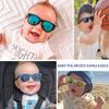 Hycredi Flexible Bendable Baby Polarized Sunglasses with Strap for Newborn Infant Boys Girls Age 0-18 Months-Brown/Orange Mirror view 2