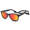 Hycredi Flexible Bendable Baby Polarized Sunglasses with Strap for Newborn Infant Boys Girls Age 0-18 Months-Brown/Orange Mirror view 4