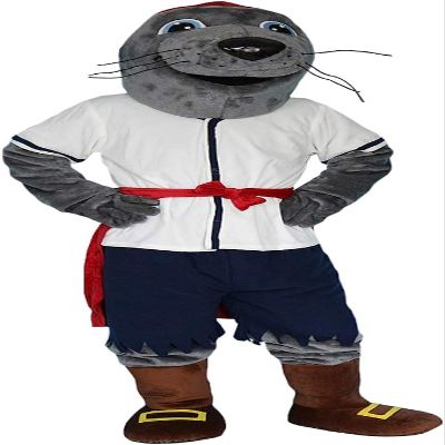 Sea Lion in White Shirt Mascot Costume Adult Size for Men & Women with Built-in Fan Inside the Head