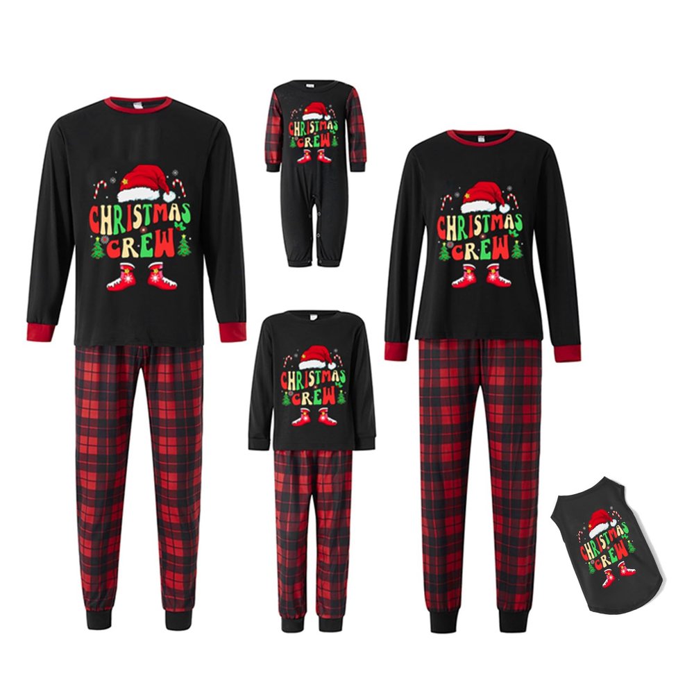 One opening Family Christmas Pjs Matching Sets Soft Couple Christams Pajamas Set Sleepwear Xmas Homewear Christmas Outfits (BlackV86,Men,S)