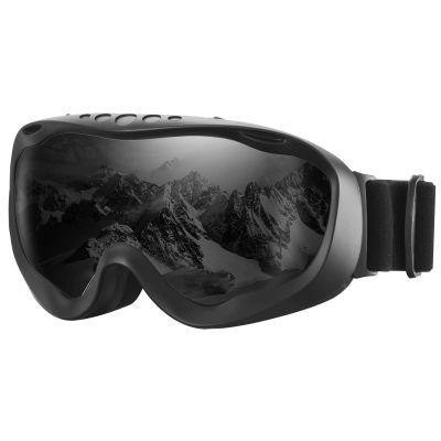 AVAWAY Ski Goggles Men, Youth-Snow Snowboard Goggle, Black Glasses for Women, 100% UV Protection OTG Winter Anti Fog