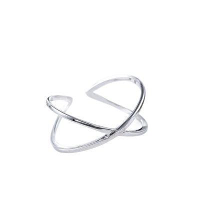 KUAIOUU Tungsten Rings for Women Silver Color Party Rings for Women Couples Minimalist Cross Handmade Ring Creative Jewelry