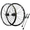 24inch Bikes Wheelset Disc Brake Quick Release Mountain Bike Wheel Aluminum Alloy Double Wall Rim Front and Rear Wheels 7/8/9/10/11/12 Speed Cassette 32 Holes (Color : Black, Size : 24'') view 1