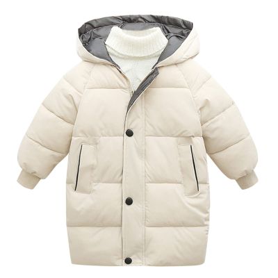 Child Kids Girls Winter Warm Jackets Lined Puffer Jacket Thicken Fleece Hooded Coat Kids Toddler Warm Snow Jacket Beige