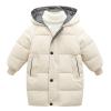 Child Kids Girls Winter Warm Jackets Lined Puffer Jacket Thicken Fleece Hooded Coat Kids Toddler Warm Snow Jacket Beige view 1