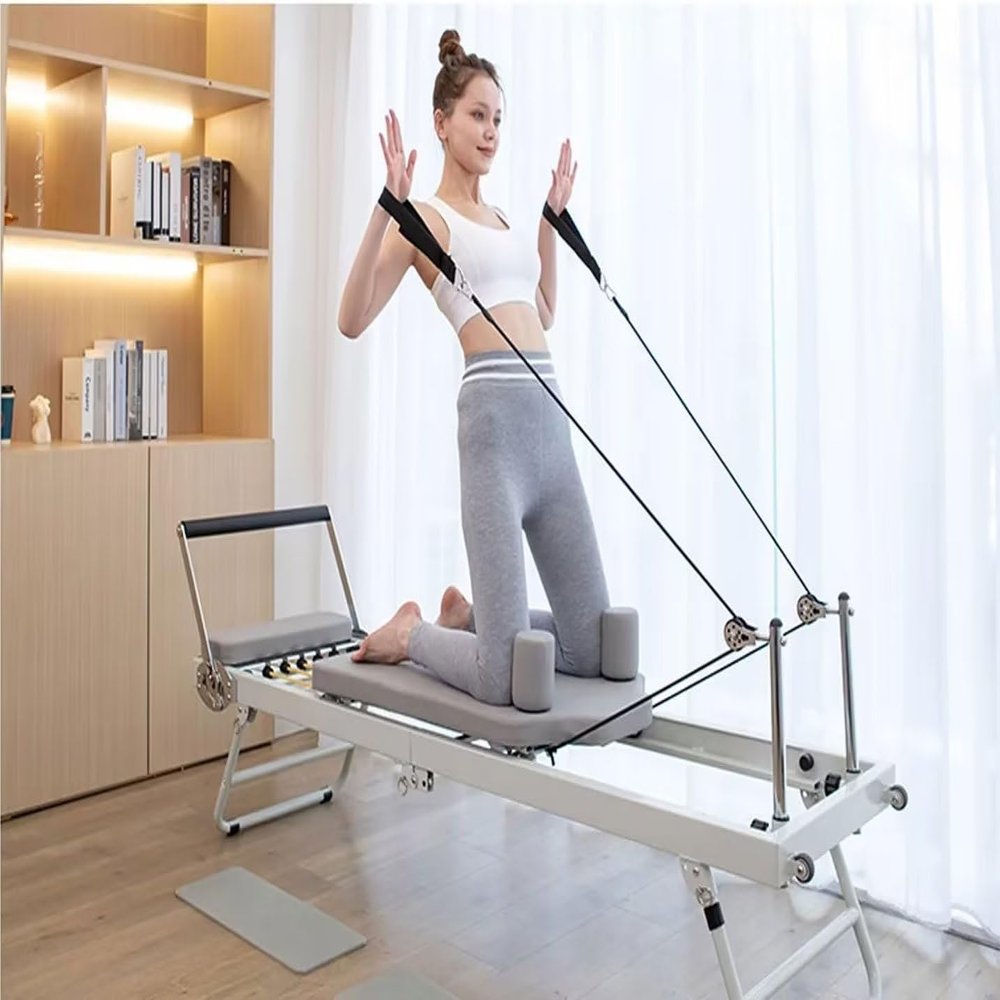 KLUFO Fitness Equipment Pilates Training Bed, Pilates Exerciser, Multifunctional Folding Yoga Training Bed, Gym and Home Use