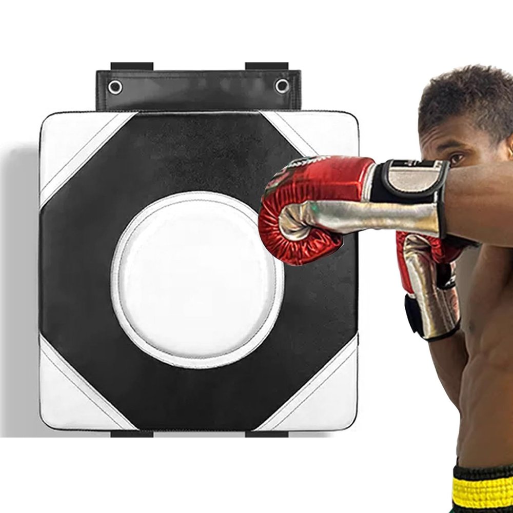 Fitness Boxing Pads,Adult Mounted Punching Pad Boxing Wall Mat Training Wall Sandbag PU pu Sponge For Home Daily TrainingSanda Taekowndo, Boxing Equipment ( Color : White , Size : 15.7"x15.7"x3.9" )