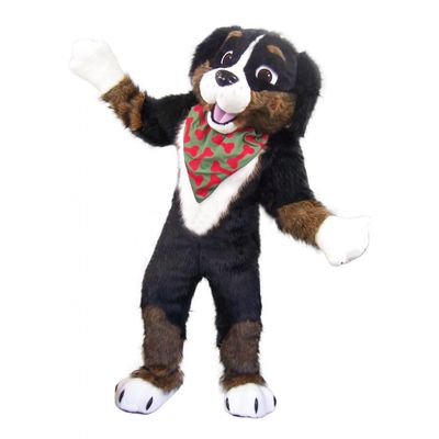 Smiling Dog Mascot Costume Adult Size for Men & Women with Built-in Fan Inside the Head