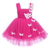 Birthday Dress for Baby Girls, Infant Toddler 3D Butterfly Tutu Dress Puffy Tulle Flower Girl Wedding Dress 1st 2nd Birthday Cake Smash Formal Summer Pageant Party Dresses Hot Pink 2-3 Years view 3