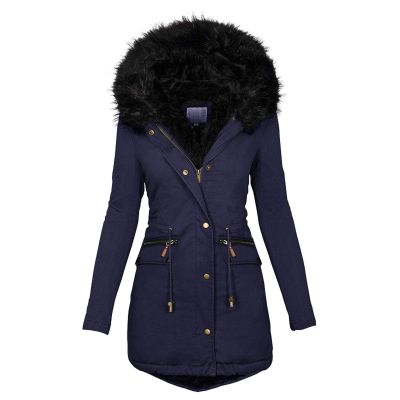 ZBYY Women Sherpa Lined Parkas Fleece Fuzzy Fur Hood Coat Jackets Hoodies Drawstring Winter Thickened Windproof Outwear