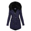 ZBYY Women Sherpa Lined Parkas Fleece Fuzzy Fur Hood Coat Jackets Hoodies Drawstring Winter Thickened Windproof Outwear view 1
