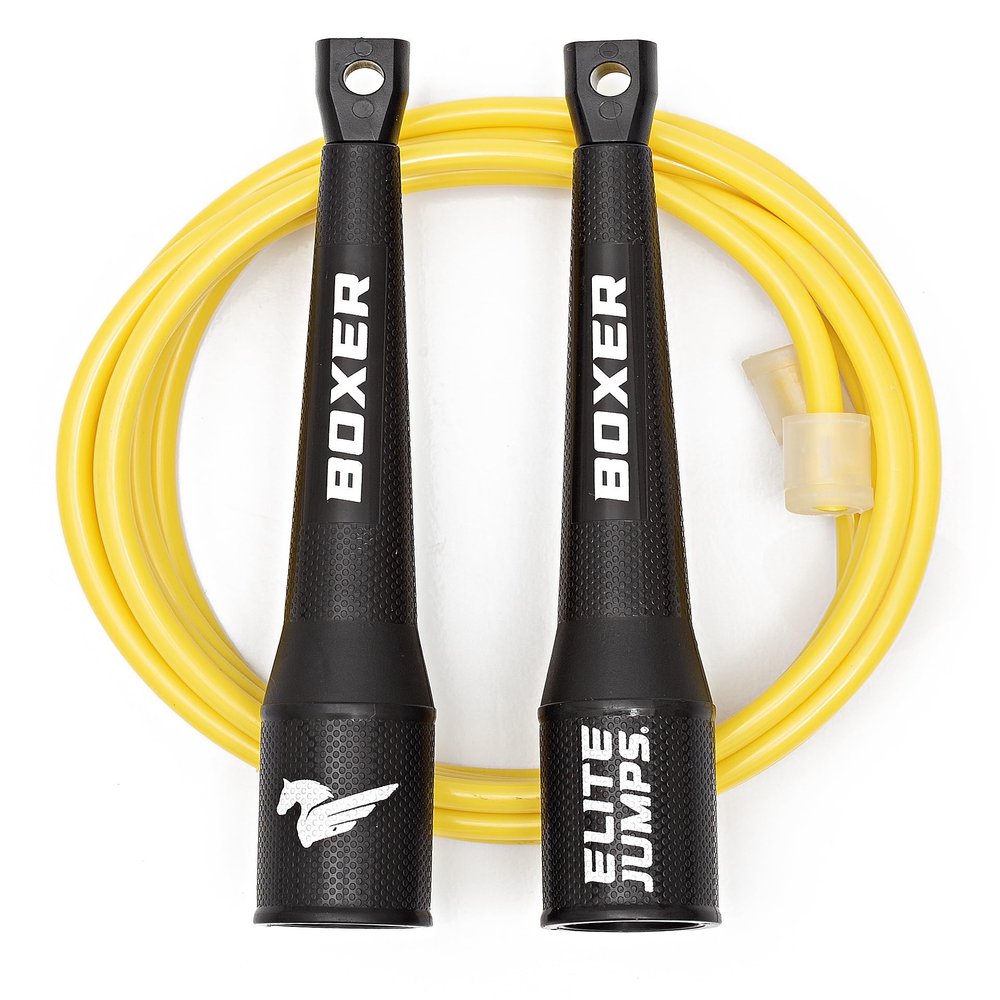 Elite Jumps Boxer Jump Rope for Fitness and Cardio Training - Professionally Designed Full Body Workout boxing jump rope - Tangle Free 5mm PVC Jump Rope Cord - Ideal for Slim Body Aerobic Exercise