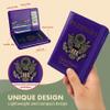 Passport Holder Cover Travel Wallet RFID Blocking Passport Wallets Family Organization Personalized Wallet Case for Men and Women Travel Must Haves (Purple) view 2