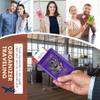 Passport Holder Cover Travel Wallet RFID Blocking Passport Wallets Family Organization Personalized Wallet Case for Men and Women Travel Must Haves (Purple) view 3