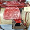 Western Kids Youth Adult Barrel Leather Saddle for Horse Riding, Floral Tooled Saddle with Silver Conchos ST-WLS-296 (12" Seat) view 2