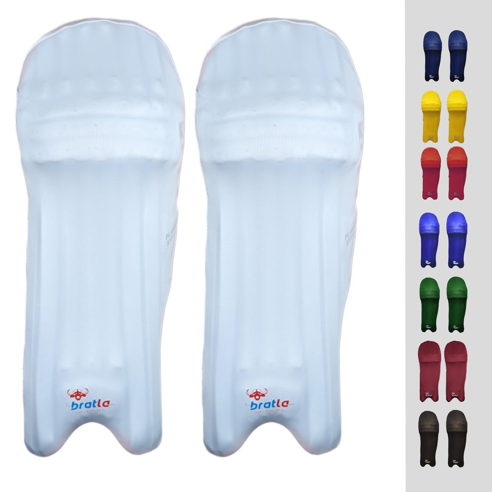 Bratla Cricket Batting Pads Covers Color Fit Neatly on Legguards Easily Put On (White)