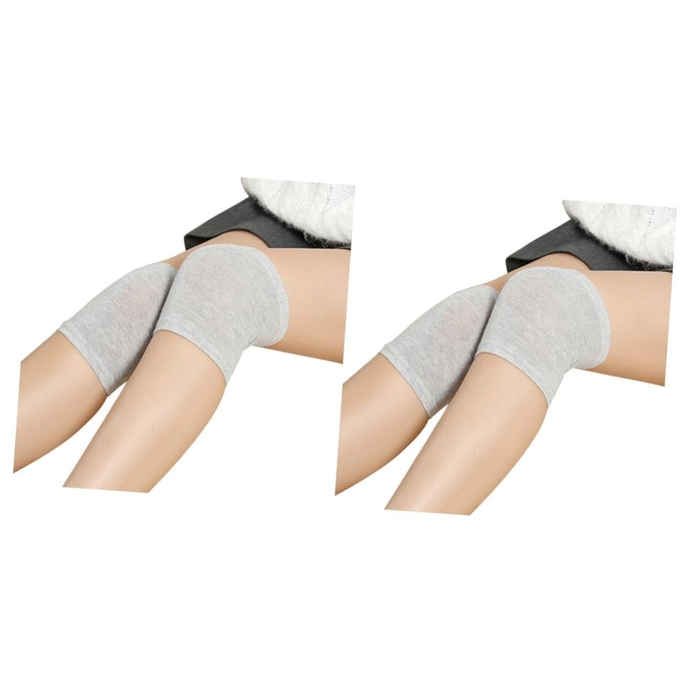 GLEAVI 2pcs Knee Support Sleeve Knee Warmer for Running Hiking Outdoor Sports Elastic Skid Texture (grey)