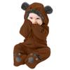 Newborn Baby Winter Snowsuit Teddy Bear Romper Onesie Coat Hooded Fleece Jumpsuit Bunting Bodysuit (Brown, 18-24 Months) view 1