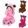 Newborn Baby Winter Snowsuit Teddy Bear Romper Onesie Coat Hooded Fleece Jumpsuit Bunting Bodysuit (Brown, 18-24 Months) view 2