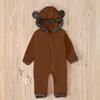 Newborn Baby Winter Snowsuit Teddy Bear Romper Onesie Coat Hooded Fleece Jumpsuit Bunting Bodysuit (Brown, 18-24 Months) view 3
