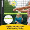 32ft Regulation Size Portable Outdoor Volleyball Net Set System for Backyard Beach with Height Adjustable Poles, PU Volleyball and Pump, Carry Bag, Boundary Line - Easy Set Up & Anti-Sagging (Black) view 4