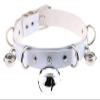 AKYLDI PU Leather Collar Metal Ring Choker Necklace Adjustable Buckle Harajuku Choker Punk Strap Accessories (Color : White) view 1