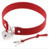 AKYLDI Leather Neck Strap Rock Gothic Punk Choker Neck Strap Necklace with Peach Heart Suede (Size : Red) view 1