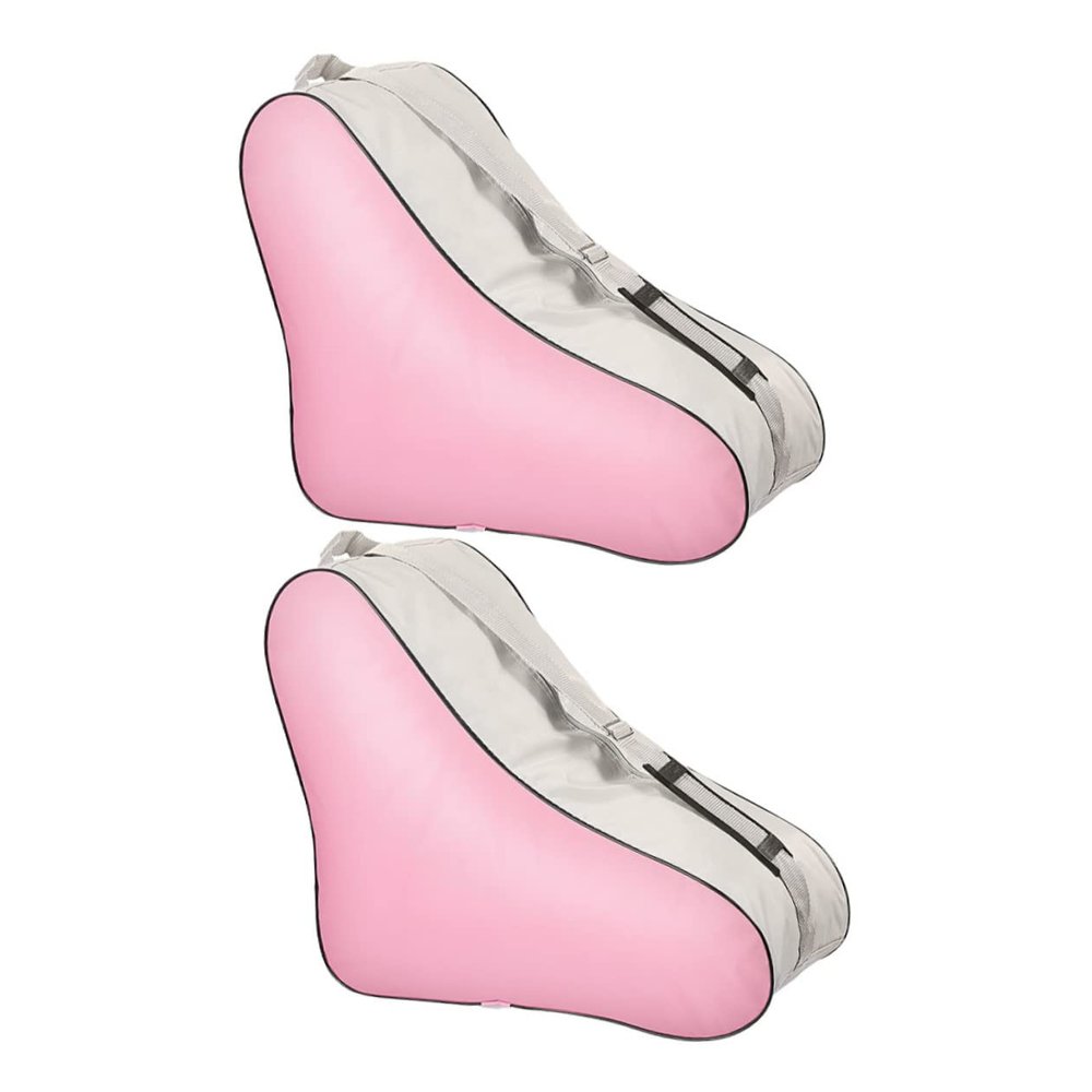 Kisangel 2pcs Roller Skate Handbag Storage Bag Stylish Triangle Backpack for Skating Accessories and Practical Design Pink for Outdoor Use