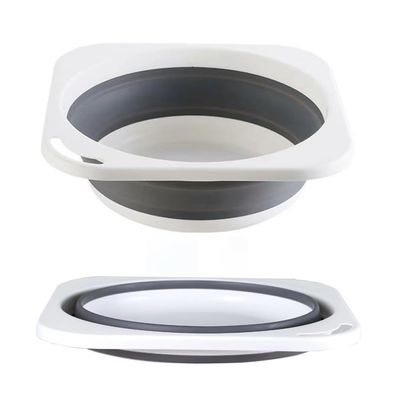 Collapsible Plastic Wash Basin 5L(1.4 Gallon), Kitchen Dishpan, Floding Small Bathtub, Space Saving Plastic Wash Bin for Dorm Camping Supplies Fishing Travel and Home (Grey 1 pcs)
