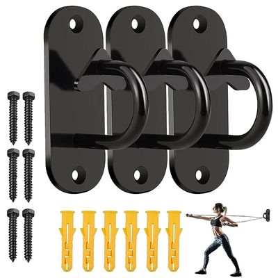 3Pcs Wall Mount Workout Anchors, Resistance Band Wall Anchor System Exercise Station Strap Anchor Equipment up to 300 pounds for Home Gym Strength Training Physical Exercise
