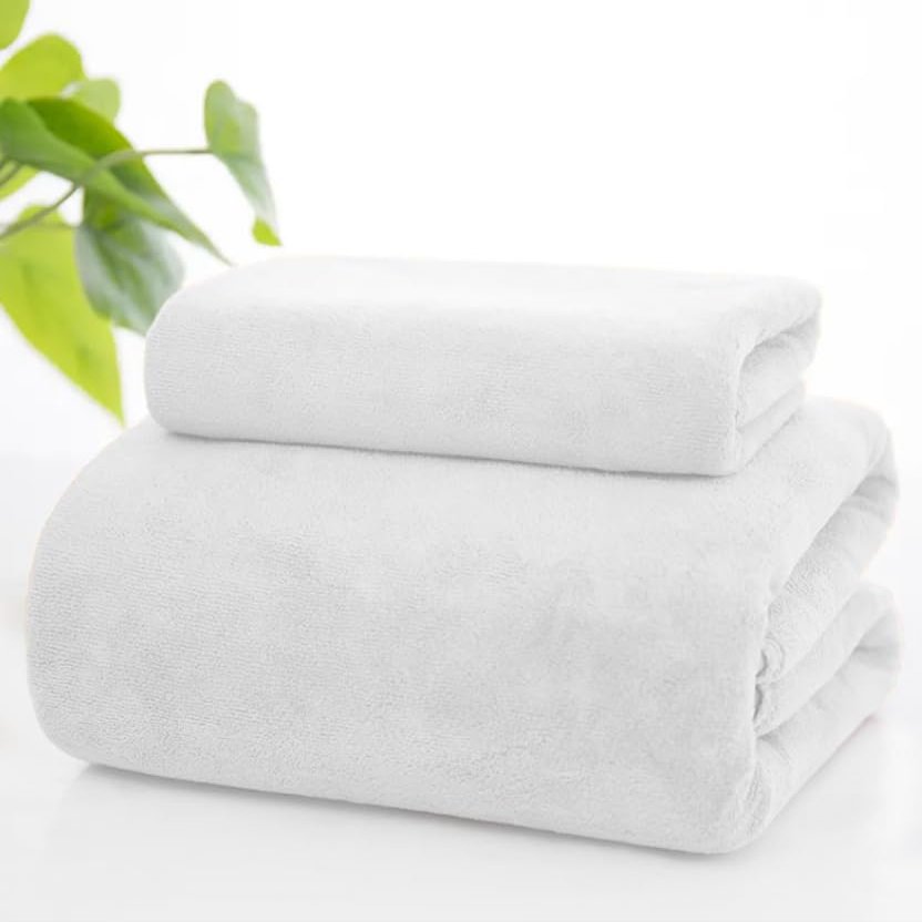 Beautiful Light Non-Slip Quick Dry Sweat Absorbent Microfiber Towel for Hot Yoga, Pilates, Yoga Mats, Workout, Home Gym, Exercise, Beach, Backpacking, Camp, Swim, and Sports (White)