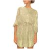 Women Sequin Dress Short Sparkly Glitter Dress Club Night Ruched Mini Dress Cocktail Party Prom Dress Evening Ball Gown Gold view 1