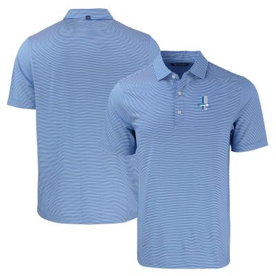 Cutter & Buck Men's Blue Detroit Lions Throwback Forge Eco Double Stripe Stretch Recycled Polo