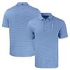 Cutter & Buck Men's Blue Detroit Lions Throwback Forge Eco Double Stripe Stretch Recycled Polo view 1