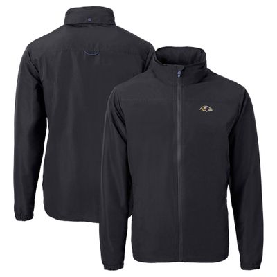 Cutter & Buck Men's Black Baltimore Ravens Charter Eco Recycled Full-Zip Jacket