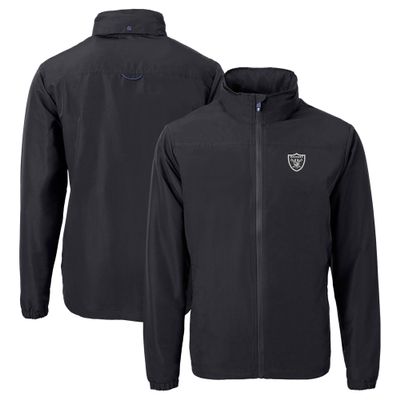 Cutter & Buck Men's Black Las Vegas Raiders Charter Eco Recycled Full-Zip Jacket