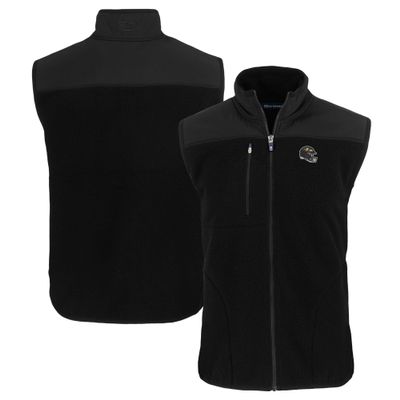 Cutter & Buck Men's Black Baltimore Ravens Helmet Cascade Eco Sherpa Fleece Full-Zip Vest