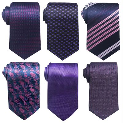 Passabin Tie For Men Necktie Woven Jacquard Neck Ties Set 6 PCS (Purple)