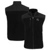 Cutter & Buck Men's Black Minnesota Vikings Helmet Big & Tall Cascade Eco Sherpa Fleece Full-Zip Vest view 1