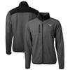 Cutter & Buck Men's Gray/Black Philadelphia Eagles Throwback Cascade Eco Sherpa Fleece Full-Zip Jacket view 1