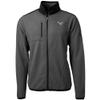 Cutter & Buck Men's Gray/Black Philadelphia Eagles Throwback Cascade Eco Sherpa Fleece Full-Zip Jacket view 2